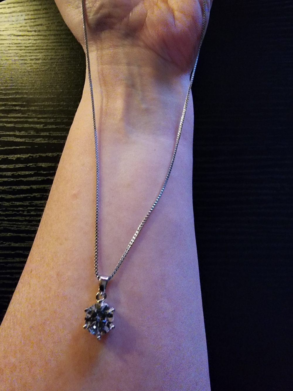 Sterling Silver 3 Carat Moissanite Solitaire Pendant Necklace